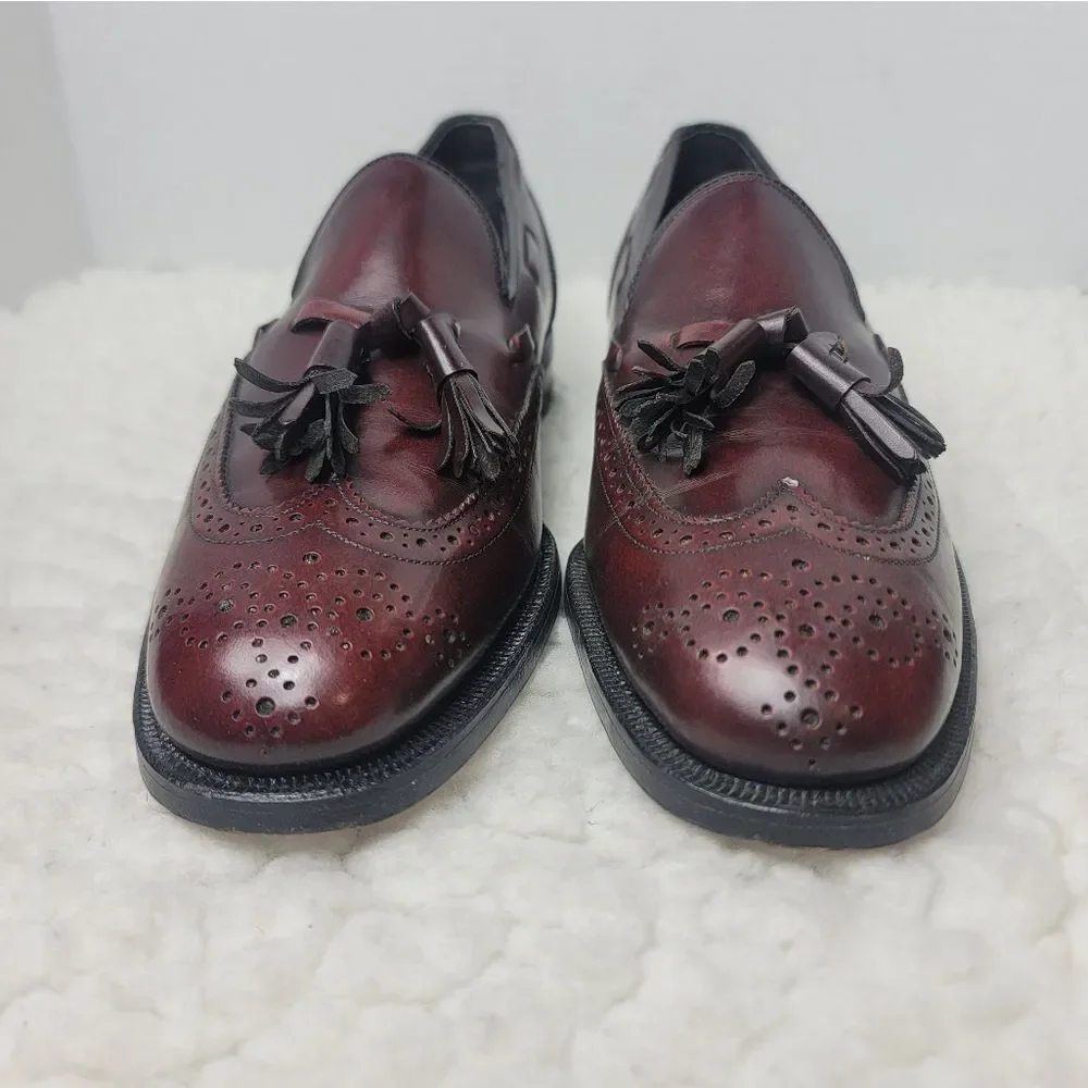 Vtg Johnston & Murphy Presidents Collection Sz 7.5 Tassel Loafers Brown Leather